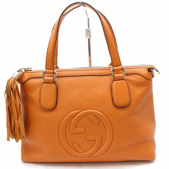 Gucci Handbags - Auth Gucci Soho Satchel Leather Bag L69H342